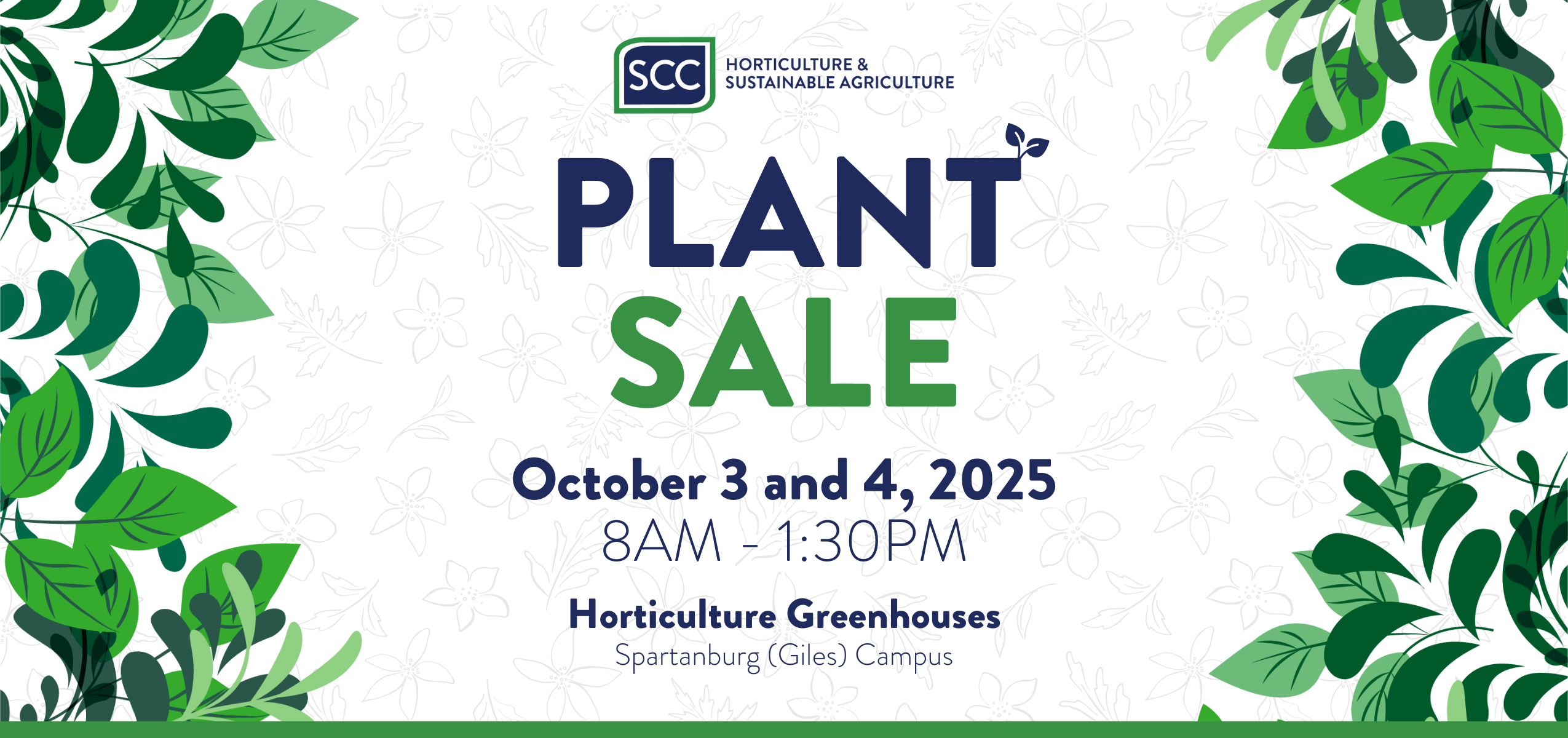 Graphic for the SCC Fall Plant Sale on Oct 3-4, 2025