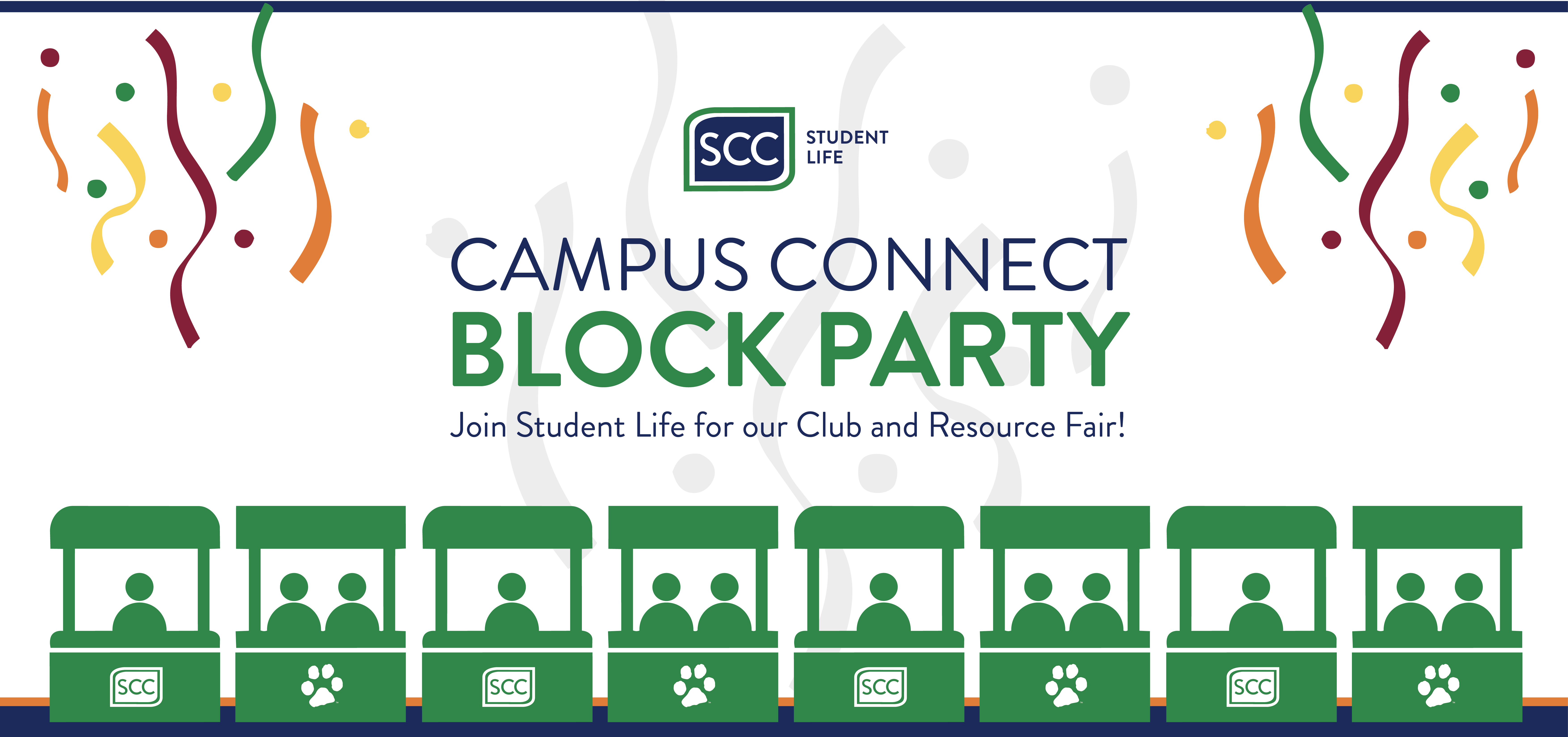 An image banner for an SCC Student Life event titled 