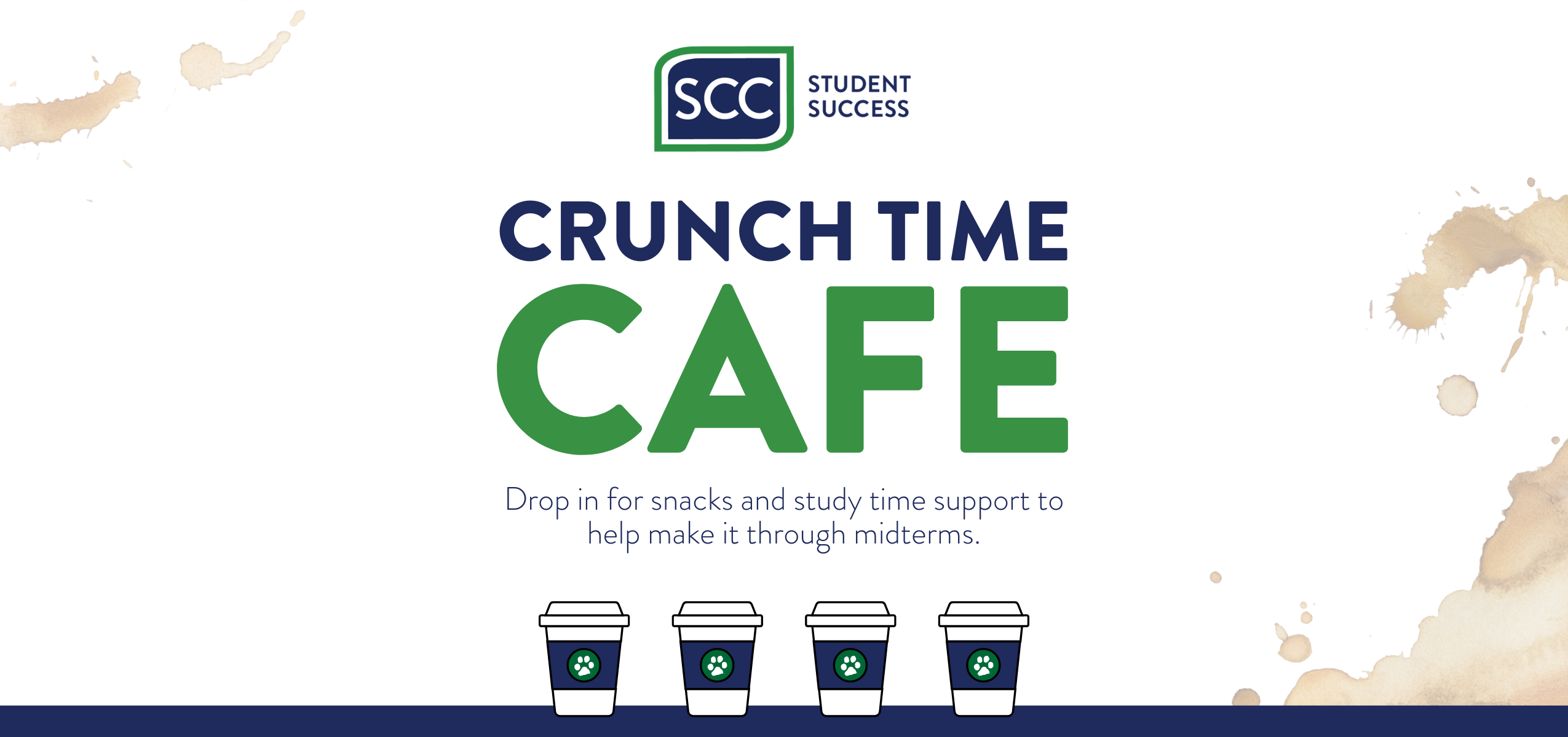 Graphic for Crunch Time Cafe event taking place at Spartanburg Giles Campus on March 2-6, 2026