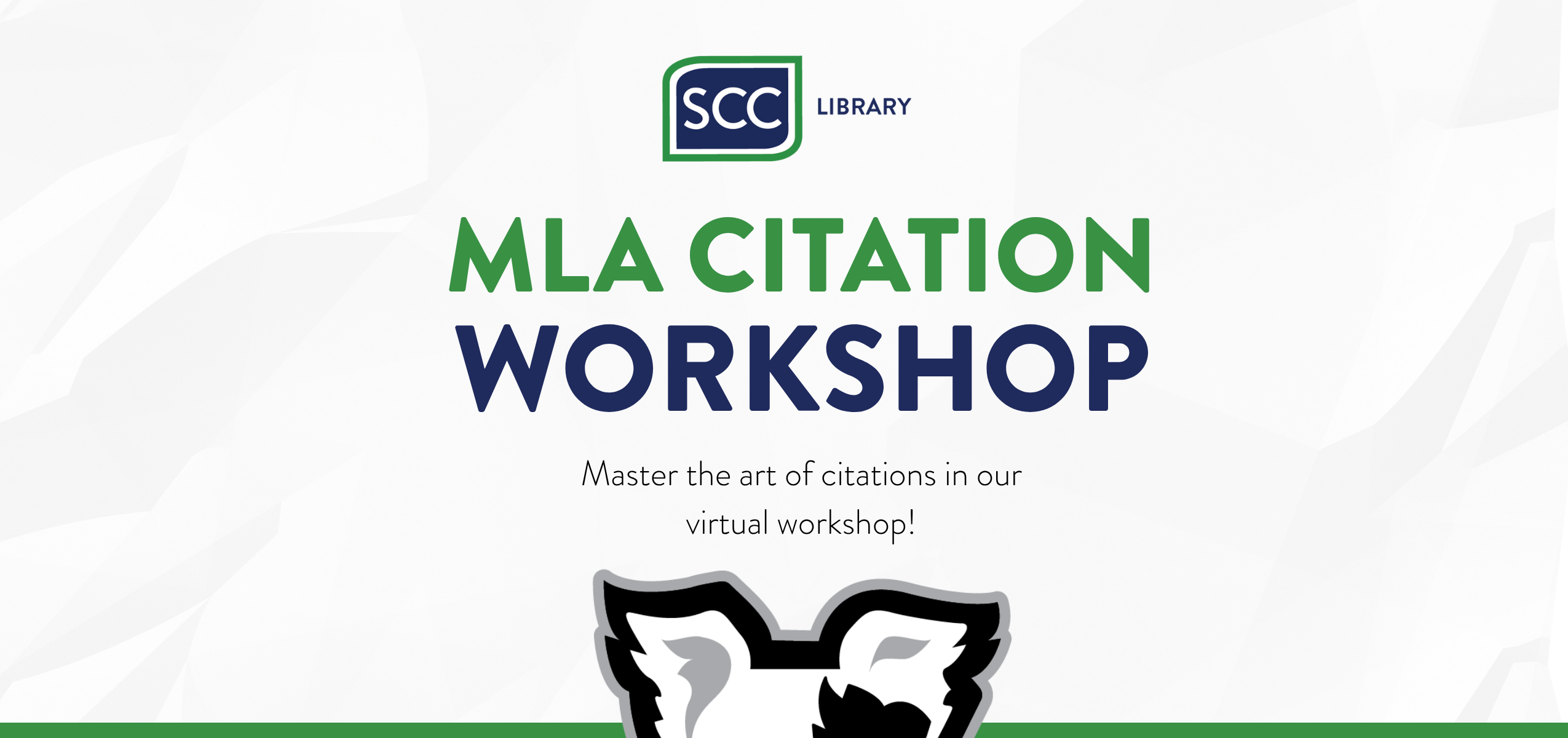 Graphic for the SCC's Library event for the MLA Citation Workshop