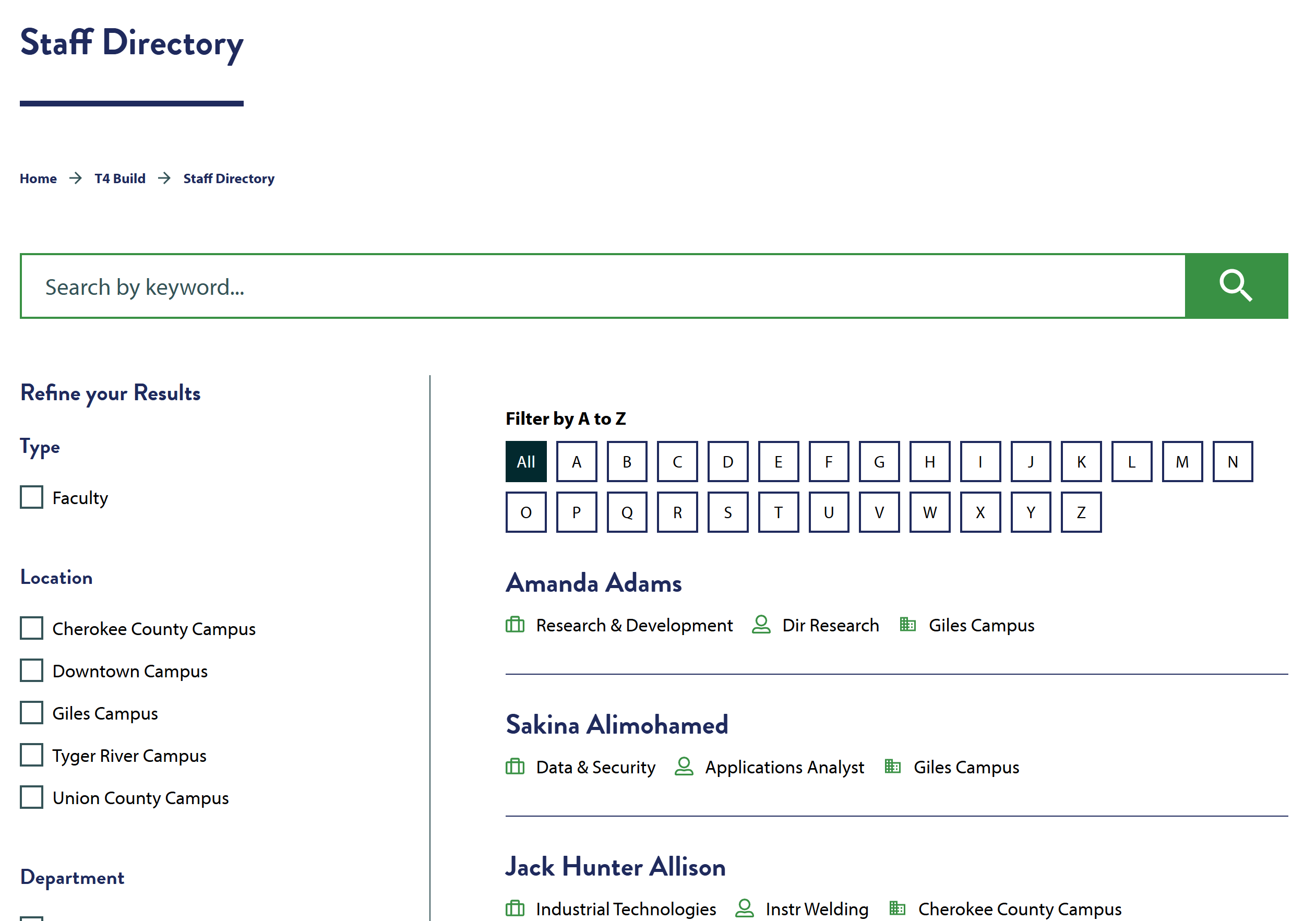 staff directory
