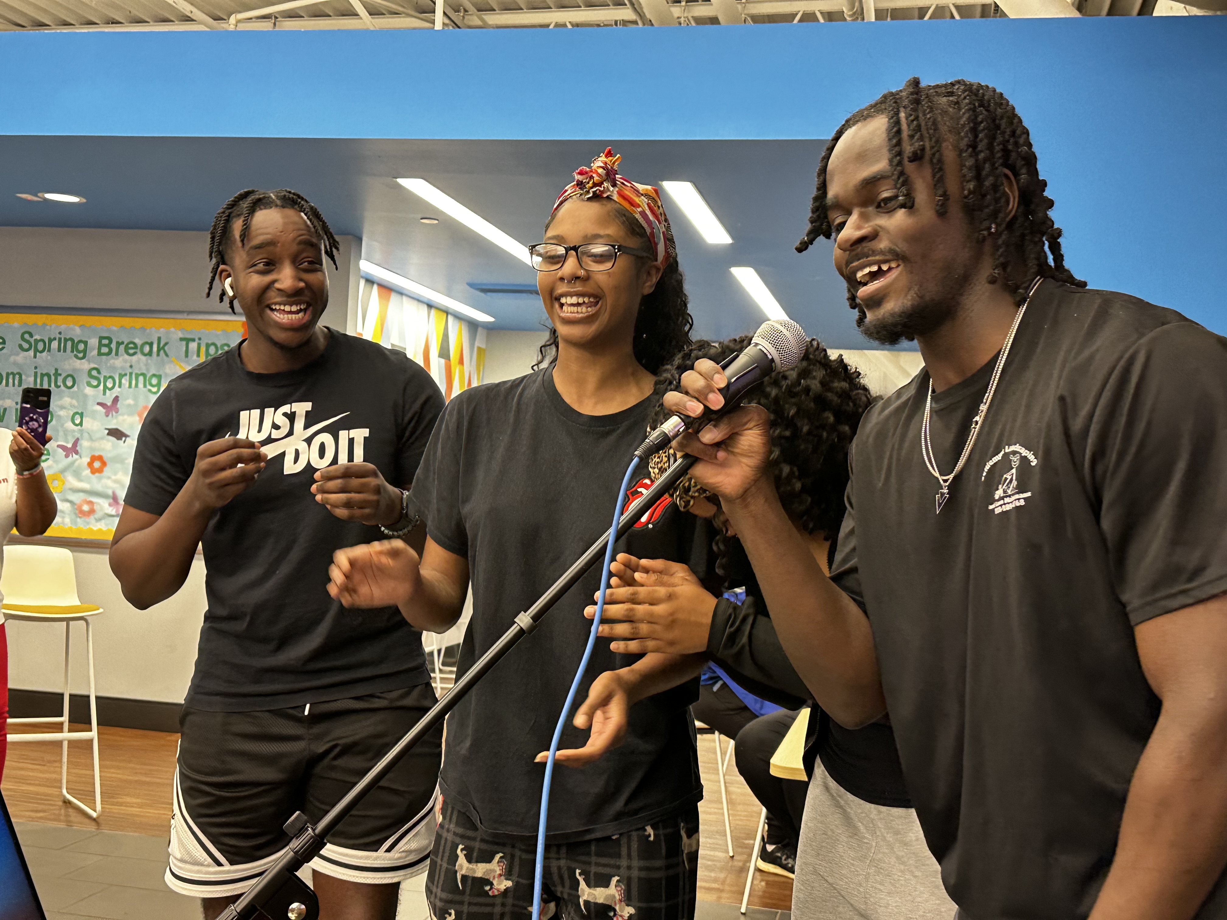 Students at Karaoke Night