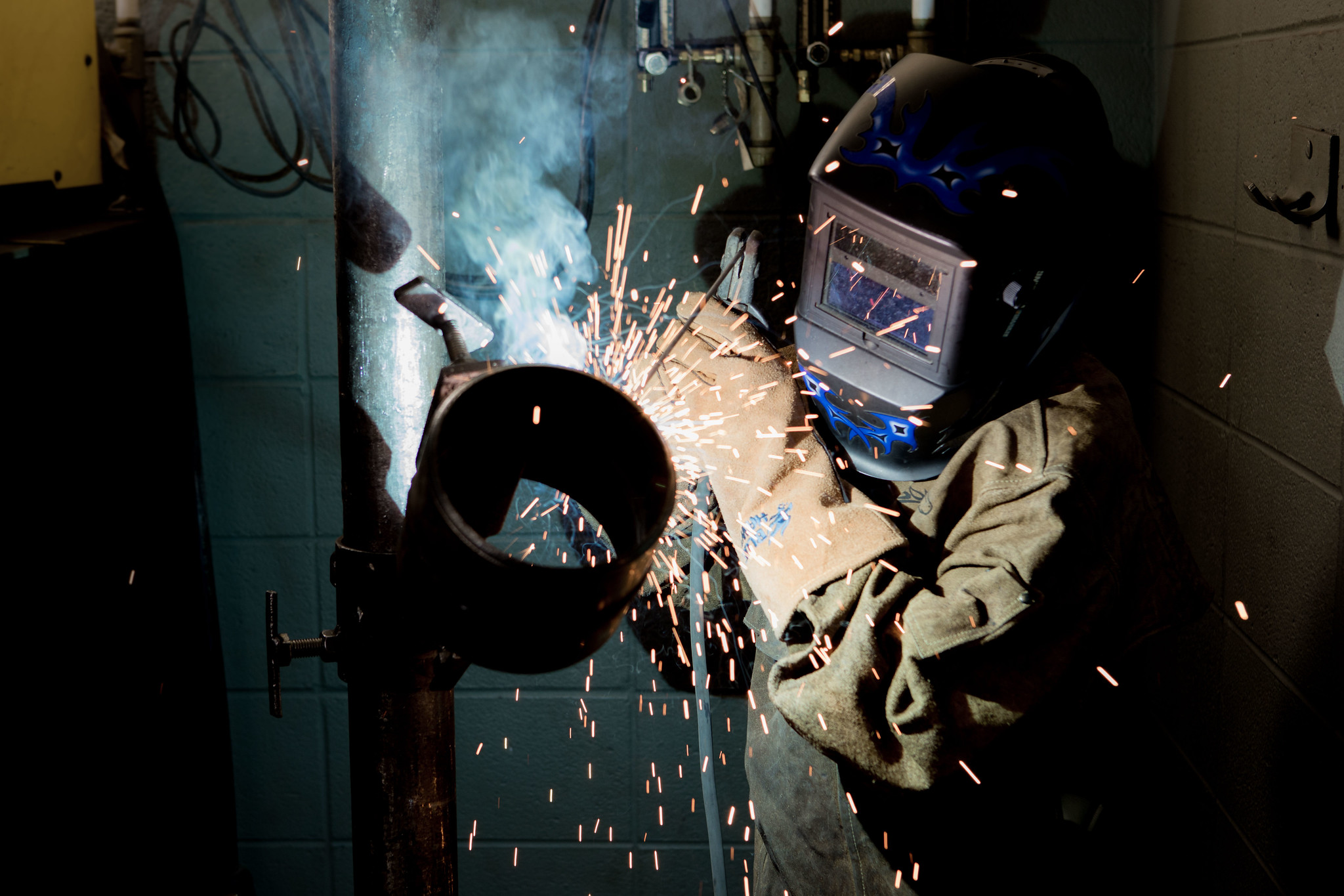 Student welding at SCC