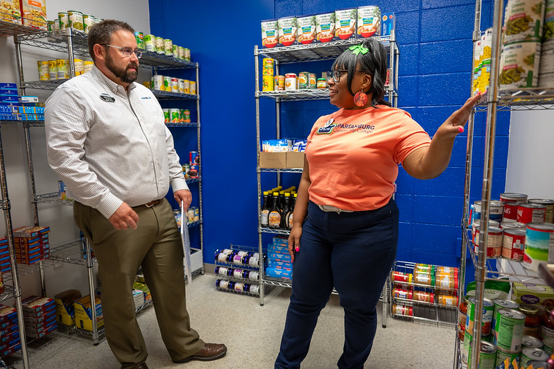Pantry staff talk in the pantry