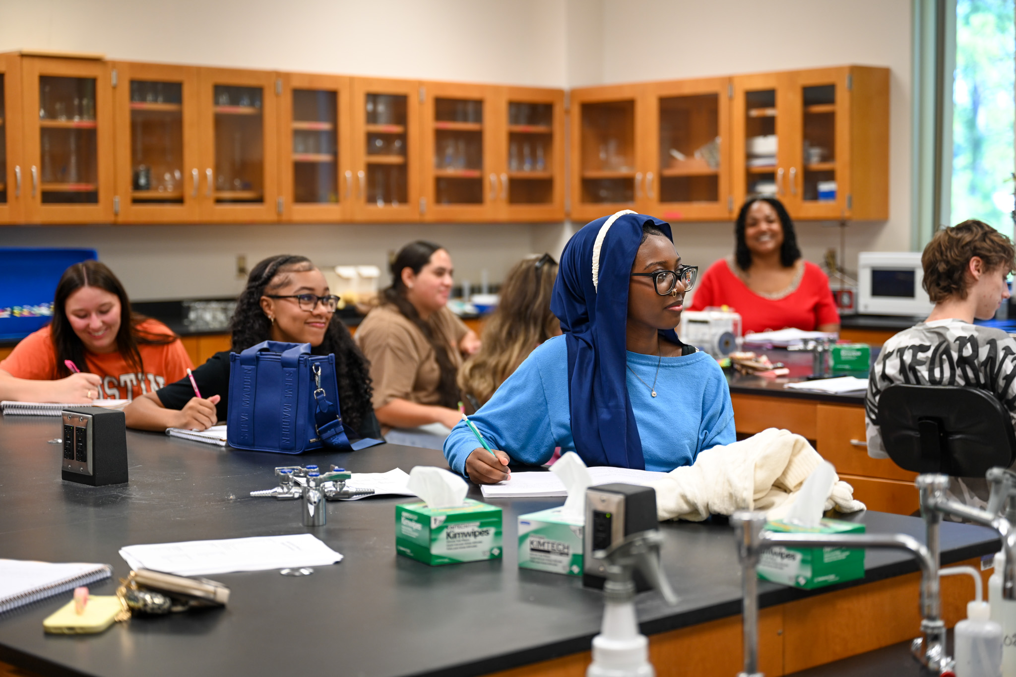 Students sit in a classroom at SCC