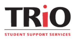 Logo for TRIO Student Support Services displayed on a light background, featuring bold black “TRiO” text with a red lowercase “i,” and smaller red text below reading “STUDENT SUPPORT SERVICES,” separated by a thin line in a clean and minimal typographic design.