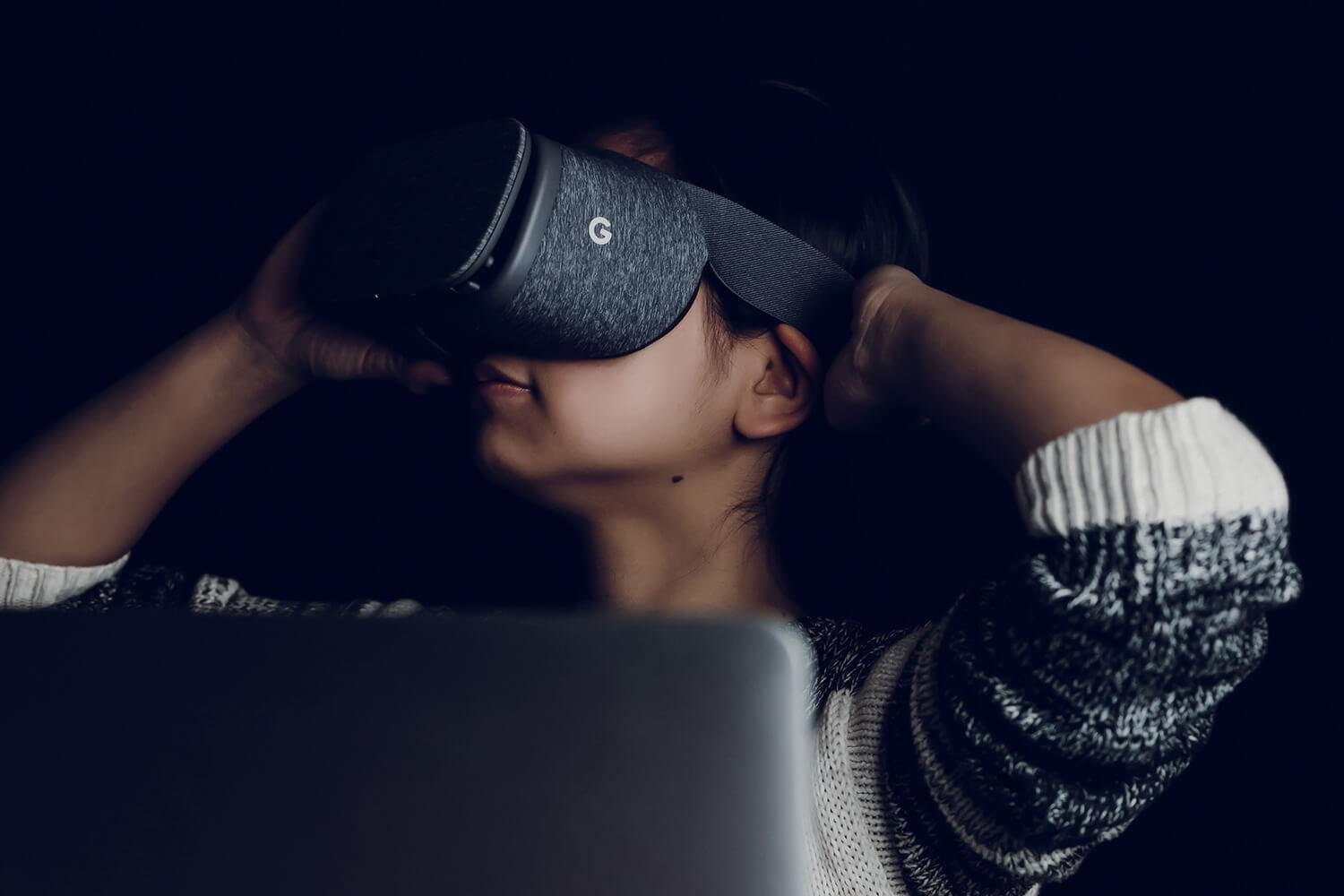Person using VR headset