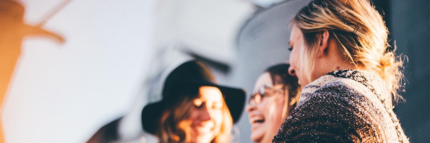 Women student laughing